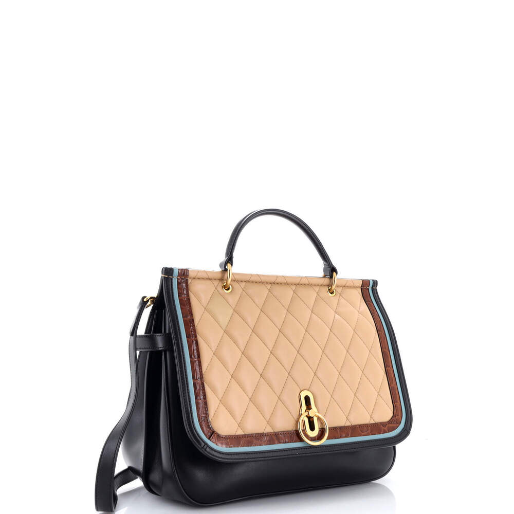 Mulberry Large Amberley Satchel Quilted Leather with Crocodile Embossed Leather - Picture 2 of 6